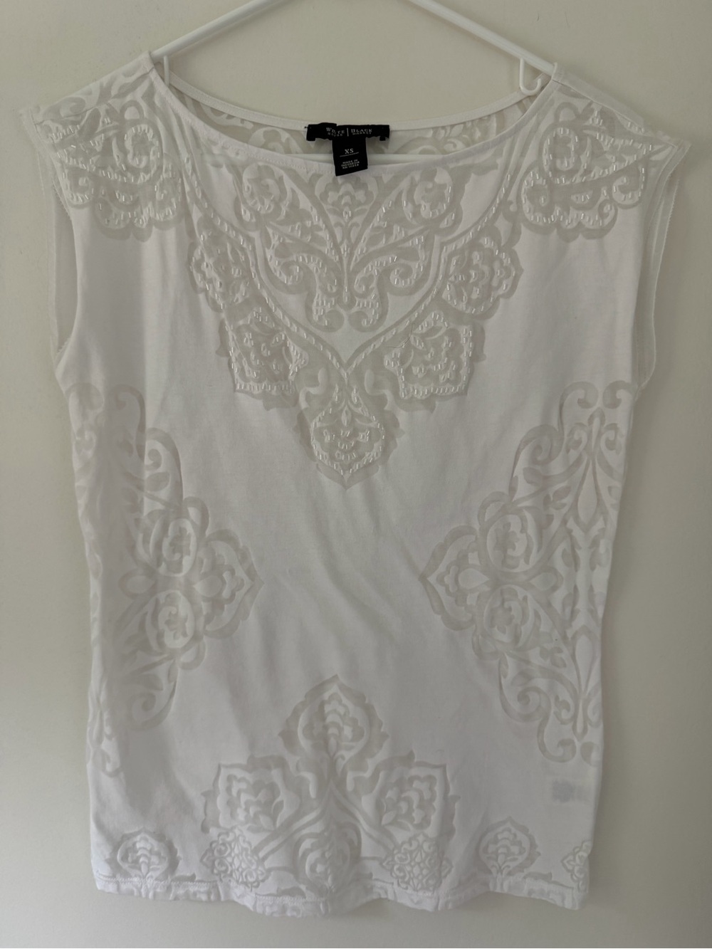 White House Black Market Cap Sleeve Beaded Top